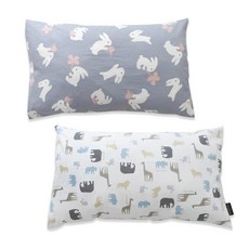 꿈꾸는두부 유아용 패턴디자인 베개 2종 세트 솜포함, D(랄라래빗, 초원의친구들)