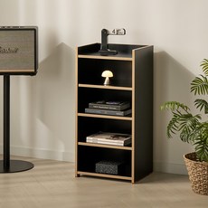 베이지메이트 콘티 슬림 모듈 4단 선반장 400 방문설치, 블랙우드