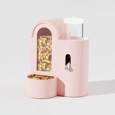 랜보어 햄스터 하우스 반자동 급수식기, 핑크, 1개