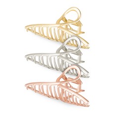 563랩 메탈 집게 피니야 집게핀 3종 세트, 1세트, 골드, 로즈골드, 실버