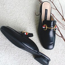 쇼랜 르본디 여성용 수제 발등 골드체인 블로퍼 2cm