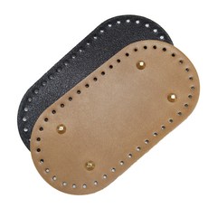 橢圓形鉤織包包底板 20*10cm, 米色