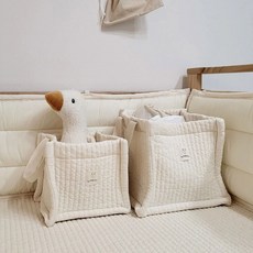 My Little Daisy 100 個方形被子玩具尿布籃, 象牙白