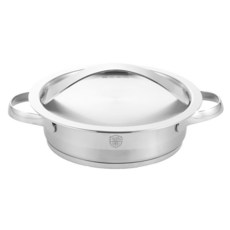 QUEEN SENSE Aalborg系列附蓋304不鏽鋼雙耳鍋, 1組, 24cm, 單色