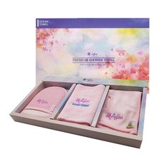 Oceantowel 彩色毛巾3件組禮盒, 粉紅色, 1套