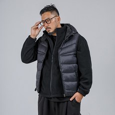 5XLARGE 男性大尺碼類羽絨連帽鋪棉背心 PD57