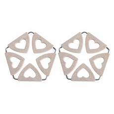 愛家折疊式隔熱鋼製五角鍋墊, 米色, 2個