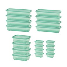 EASY&FREE Tenteuni Wave Keep 門邊冷凍庫收納容器 20種 + 蓋子 20種 套組, 1套