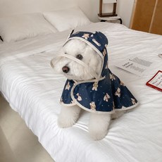 Pick&Pet 狗狗 Dream Rain Bear Pop Shield 雨衣, 海軍藍, 1個