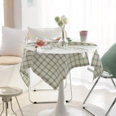 벨라이프 코지 주방 식탁보, 민트 체크, 2인(100 x 100 cm), 1개