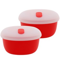 체리하우스 실리콘 밥팩용기 레드, 2개, 350ml