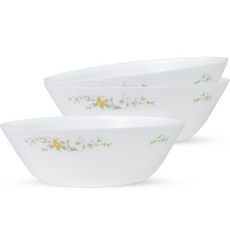 Bacile 野花冷麵碗, 3個, 白色