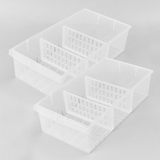 AllULiving 多用途隔層整理盒, 2個, 半透明