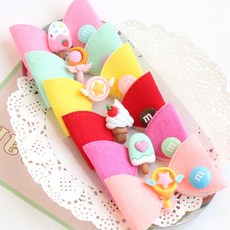 하라로이 데일리 상큼 톡톡 소녀 리본 집게핀 6종 세트