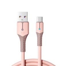 위드웍스 USB C타입 컬러 고속 충전케이블, 핑크, 2m, 1개