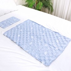 Home Entec冬季熊腳踏墊+涼感枕, 天藍+白