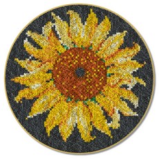 라운드 카페트 러그 DIY 스킬 자수 세트 중국어버전 컬러인쇄메쉬, NO 07, 1세트