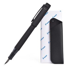 Pilot Lightive 鋼筆 + 皮革筆袋 + 禮品包裝組, 霧面黑, F