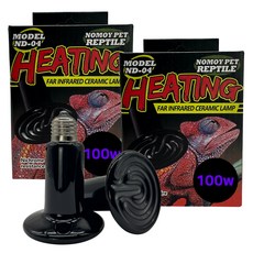 NOMOY PET 爬蟲類遠紅外線陶瓷加熱燈 100W ND-04, 2個, 混合色
