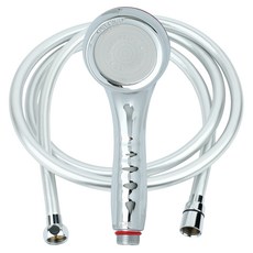 Jeilbas增壓鍍鉻淋浴蓮蓬頭+PVC蓮蓬頭軟管1.5m組, 1組, 銀色