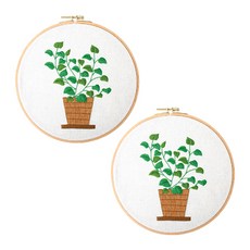 Enasu 初學者植物簡易刺繡 DIY 套組, 2套, 5