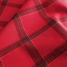 Cheonpam 20支棉紅色莓果聖誕格紋布料, 紅色(1300)