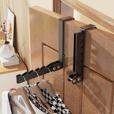 Liveworks 免鑽孔門後掛勾 衣架, 黑色, 1個