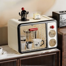 復古設計多用途廚房收納整理盒, 黑色, 1個