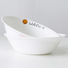 Bacile 快樂微笑大麵碗, 白色, 2個