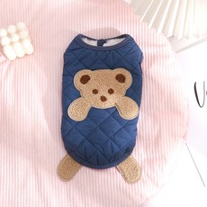PASTEL PET 寵物鋪棉熊熊背心, 海軍藍