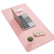 寬版皮革粉彩桌墊 - 粉色, 粉色的, 1個