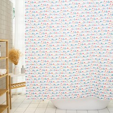 Casa Feliz 布料防水浴簾 + 金屬夾環 10入組, 1套, 多色(混合)等