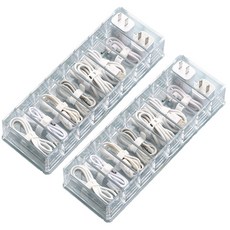 더나은날 찾기 쉬운 케이블 다용도 칸칸이 투명 정리함 YT_RI253, 2개