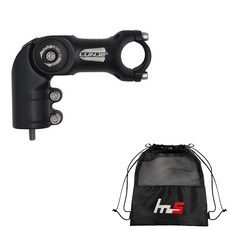 LUNJE 風格自行車把立 25.4 x 90 毫米 + 獨家袋套組 CYYP-77-3PU, 黑色（莖）, 1套