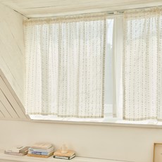 VIEW HOUSE 糖果泡泡亞麻風多用途穿桿式遮蔽門簾, 綠色