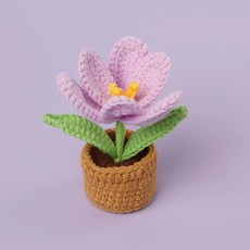 allode 迷你毛根花盆靈骨塔人造花裝飾品, 03 紫色