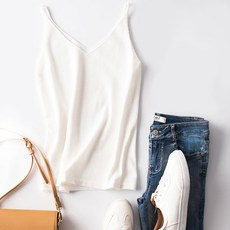 솔레일 여성용 심플 베이직 니트 민소매 나시