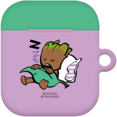 마블 에어팟 하드 케이스 + 철가루 방지 스티커, 슬립 그루트, 1개