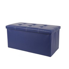 Sweetjoy 經典折疊儲物椅長凳大號, 藍色