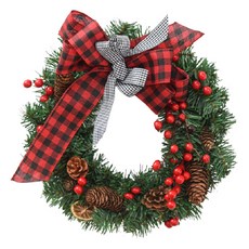 민성컴퍼니 紅色漿果聖誕裝飾花環, 1個, 混合色