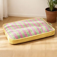 허니버블 반려동물 분리세탁 사각 입체형 꿀잠 대형 방석 매트, 옐로우, 1개