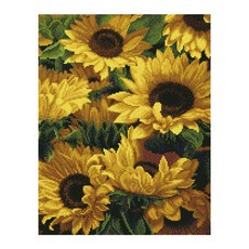 iLovePainting 招來財運的向日葵 DIY 串珠鑽石畫框組 40x50cm, 向日葵饗宴, 1個
