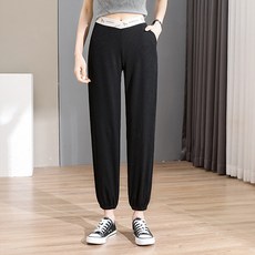 束口低腰交叉運動孕婦褲