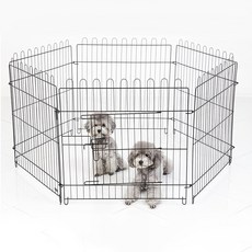 DING DONG PET 狗狗鋼製可折疊六角圍欄, 黑色, 1組