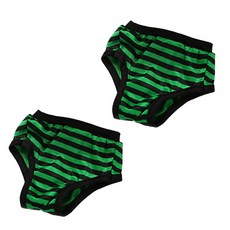JOYnJOY 寵物簡約條紋衛生內褲03綠L, 大型, 2個, 1件