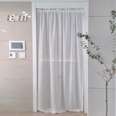뷰하우스 봉집형 리본 쉬폰커튼 롱타입