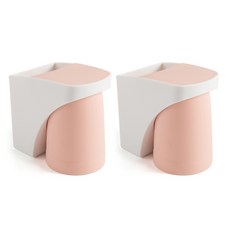 LIVINGiF 磁吸式牙刷漱口杯架, 粉色的, 2個