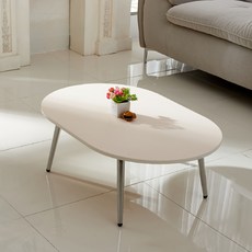 트리팜 LPM 프라하 철재다리 테이블 타원형, 샌드베이지(상판) + 크롬(다리)