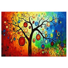 코쿼드 DIY 명화그리기 유화 그림 세트 600 x 750 mm, 1개, H05 행운나무