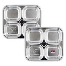 PURENorway 4格不鏽鋼餐盤, 單色, 2個